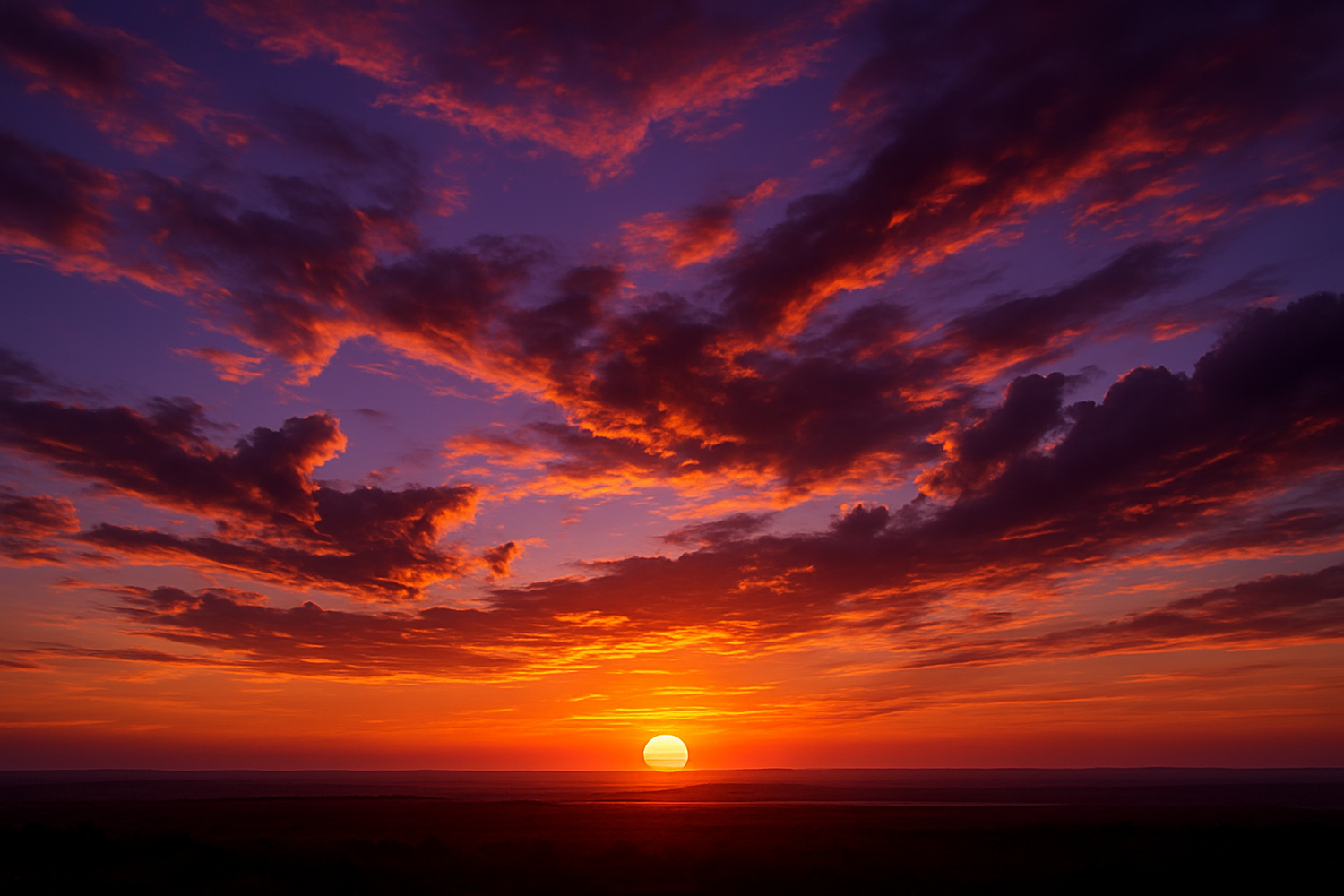 Sunset over the horizon